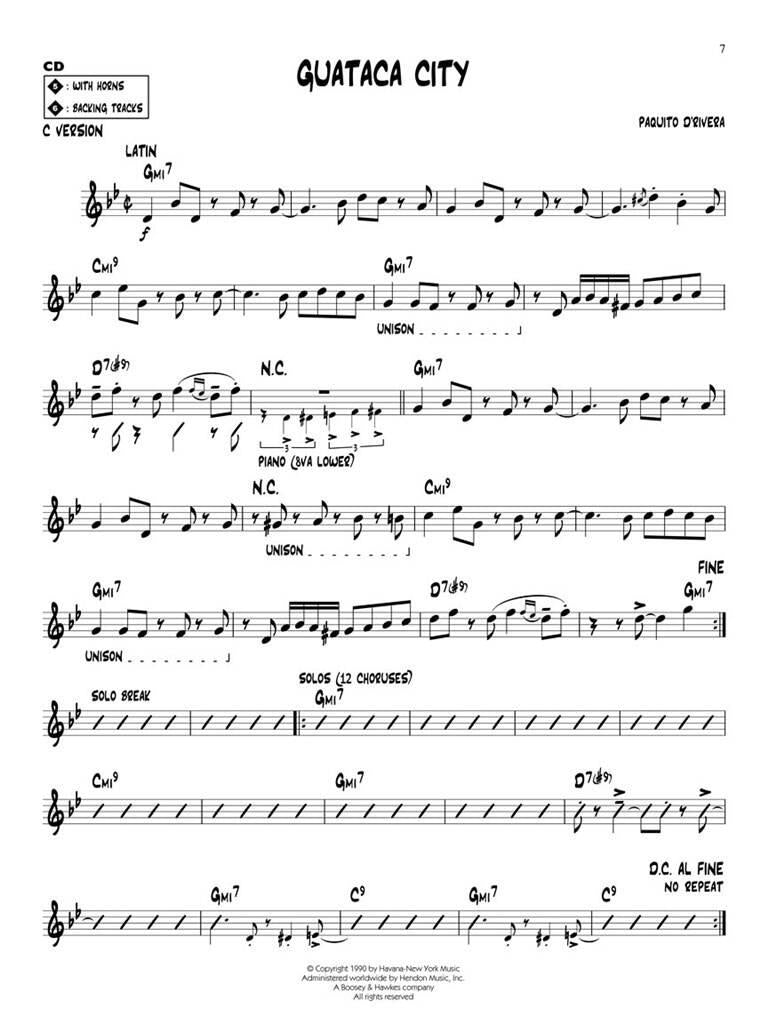 Jazz Play Along vol. 112: Paquito D'Rivera-Latin Jazz