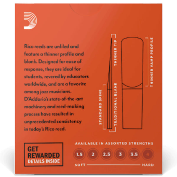 D'Addario Rico altklarinet riet per 10 stuks
