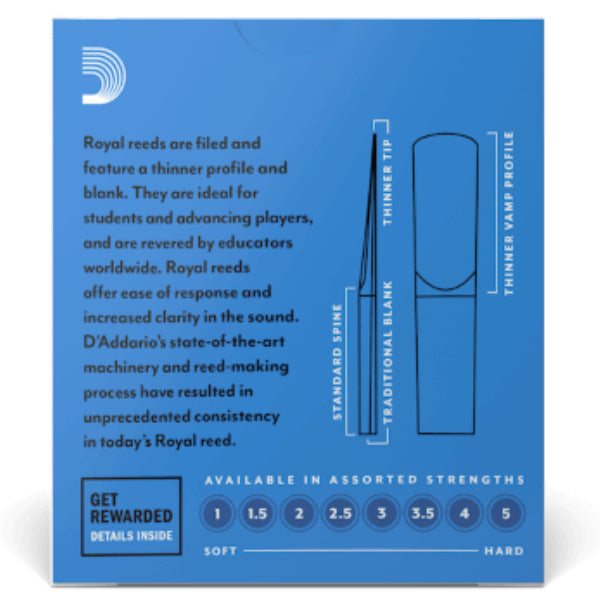D'Addario Royal Eb klarinet riet per 10 stuks