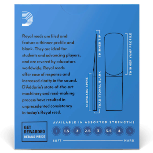 D'Addario Royal altklarinet riet per 10 stuks