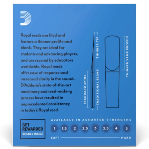 D'Addario Royal Bb klarinet riet per 10 stuks