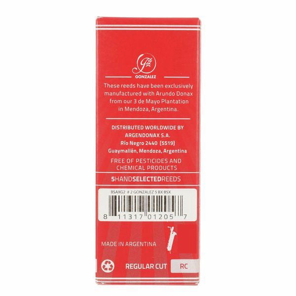 Gonzalez Regular Cut baritonsax riet per 5 stuks