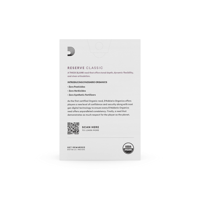 D'Addario Organic Reserve Classic Bb klarinet per stuk