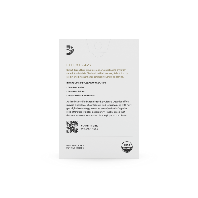 D'Addario Organic Select Jazz filed sopraansax riet per stuk