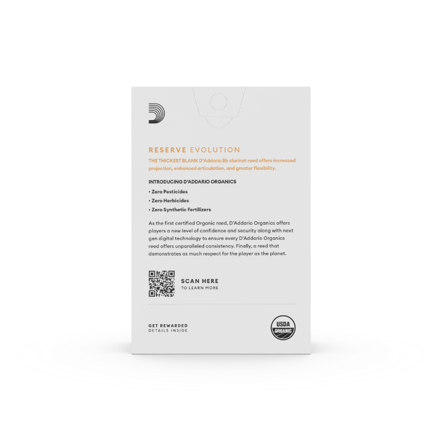 D'Addario Organic Reserve Evolution Bb klarinet riet per 10 stuks