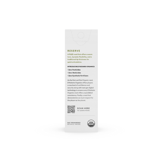 D'Addario Organic Reserve baritonsax riet per 5 stuks