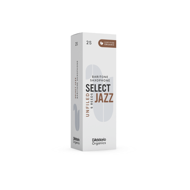 D'Addario Organic Select Jazz unfiled baritonsax riet per stuk