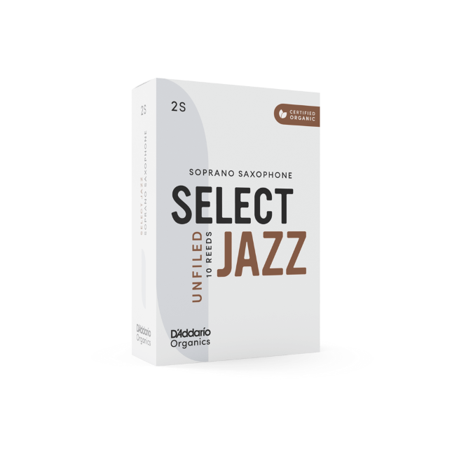 D'Addario Organic Select Jazz unfiled sopraansax riet per 10 stuks