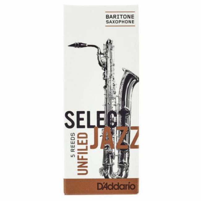 D'Addario Select Jazz unfiled baritonsax riet per 5 stuks