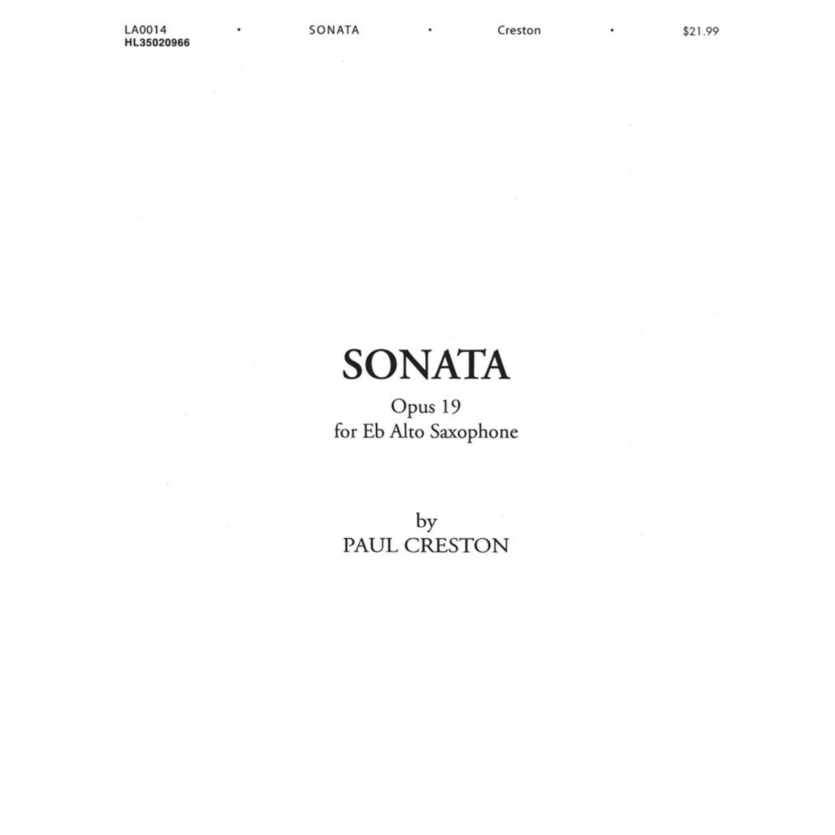 Sonata, Op. 19 altsax & piano